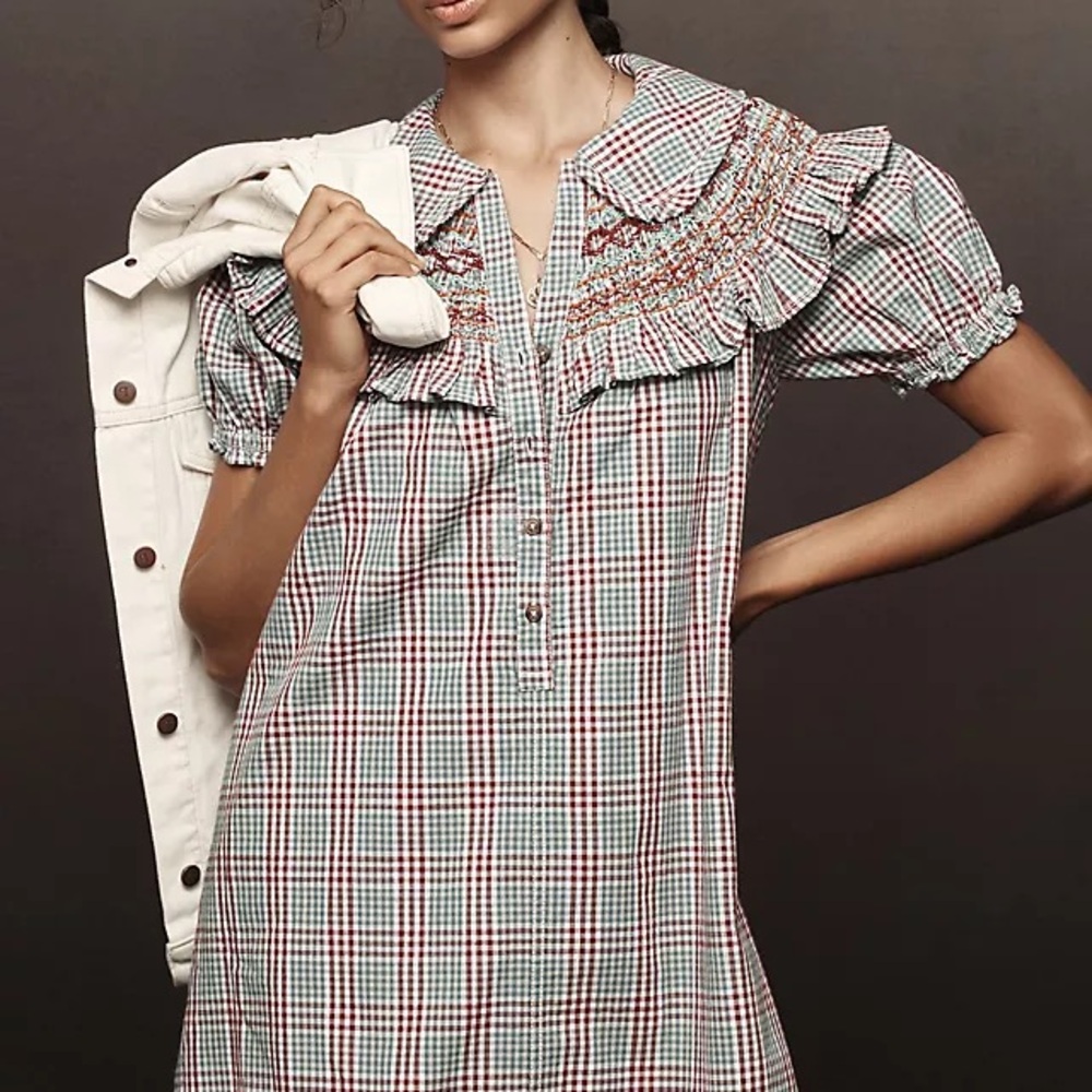 Anthropologie pilcro smocked babydoll dress